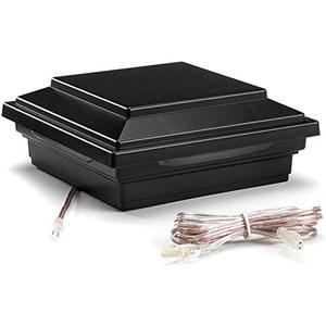 12 Pack LED Post Cap Light- Square Style, Charcoal Black, BKSQLEDCAP4X4C