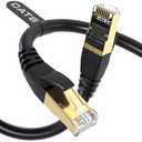 DbillionDa Cat 8 Ethernet Cable 40Gbps 2000MHz, 6FT Supports Cat7 Cat6 Cat5e Cat5, High-Speed RJ45 Cable, Heavy-Duty Indoor/Outdoor, Gold-Plated, Weatherproof & UV-Resistant for Gaming, PC, Router