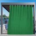 Easy-Going Outdoor Curtains Waterproof Windproof Weatherproof Curtain for Patio, Cabana, Porch, Pergola and Gazebo, Grommet Top and Tab Bottom Drape, 1panel, 150x84 inch, Green