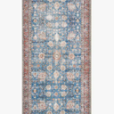Loloi Loren Collection LQ-01  BLUE / BRICK  29 x 89 inch Accent Rug