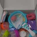 Bath Toy Sets, 36 Foam Bath Letters and Numbers, Floating Squirts Animal Toys Set with Fishing Net and Organizer Bag, Fish Catching Game for Babies Infants Toddlers Bathtub Time