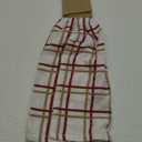 Ritz KitchenWears 100% Cotton Terry Hanging Kitchen Tie Towel, Multi-Check, Biscotti