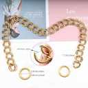 Errienpin 23.6 Inch Chunky Purse Chain Handles | Double Chain with Oversized O Ring | Short Strap Replacement for Handbags & Shoulder Bags(Brass)