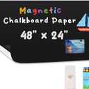 Magnetic Chalkboard Contact Paper for Wall 48" x 24" Self Adhesive Blackboard Wallpaper Peel and Stick Wall Decal Roll with Starter Kit for Home