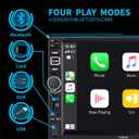 Double Din Car Stereo Radio Compatible with Apple Carplay and Android Auto, 7-Inch HD Touchscreen with Voice Control, Mirror Link, Backup Camera, Steering Wheel, Bluetooth, FM, USB/TF/AUX Port
