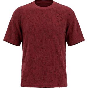 Men's Sequin Print T-Shirt Round Neck, Short Sleeves Soft Stretch Fabric Casual Relaxed Fit Printed Top, Large