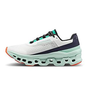 On Women's Cloudmonster Sneakers, Undyed-White/Creek, 9.5 Medium US