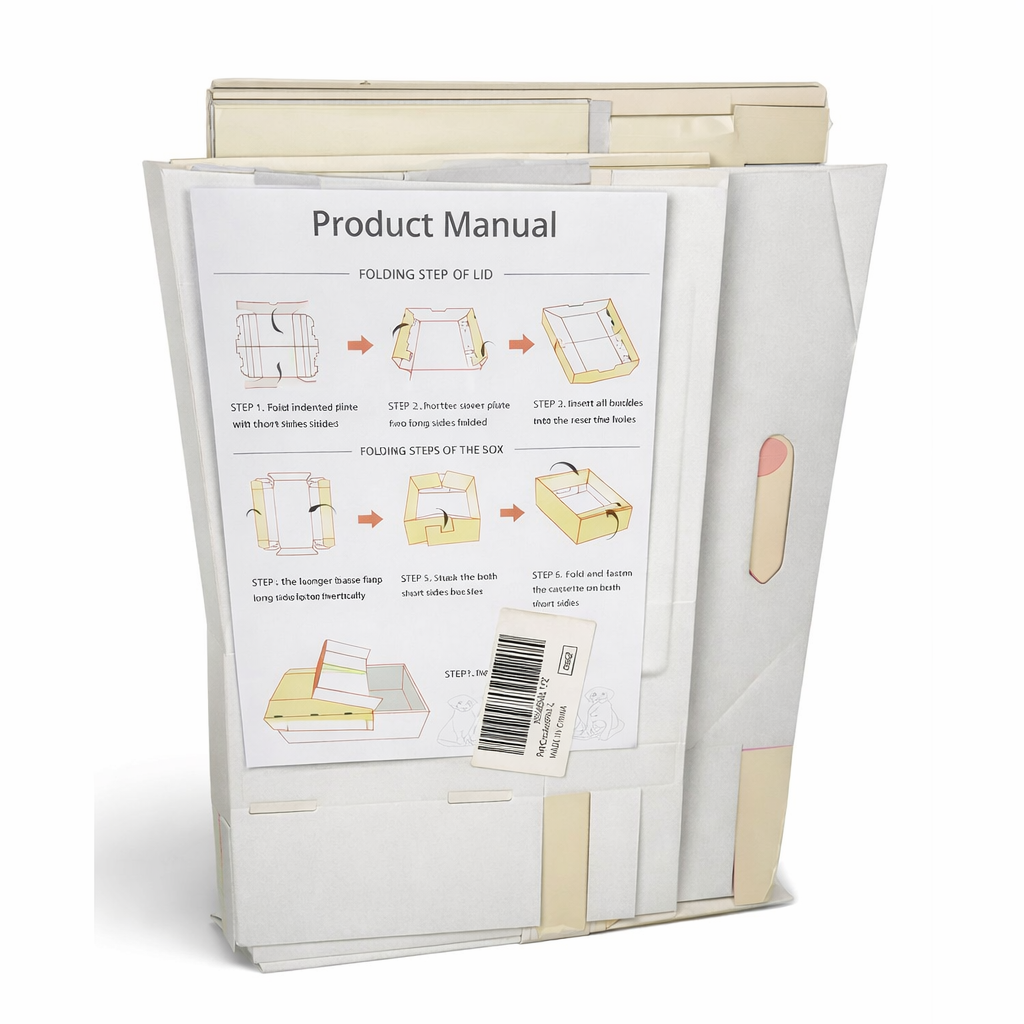 Eco-Friendly Pet Casket - Biodegradable Cardboard Coffin for Mid-Sized Pets up to 15lbs-33lbs (21.6" L) for Dog, Cat, Rabbit Thoughtful Memorial & Burial Box, Beige