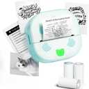 Sticker Printer, PrintPods Mini Printer, Bluetooth Portable Sticker Maker with 3 Rolls Paper, Print Pod Inkless Thermal Printer for iPhone, Impresora Porttil for Notes, Journal, DIY, Kids Gift