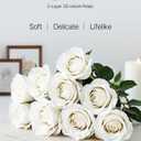 VEVOR Artificial Flowers, 120 pcs Real Looking White Foam Fake Roses Bulk, White Faux Bridal Shower with Stems for DIY Wedding Bouquets, Home Centerpieces Arrangements, Party Tables Decorations