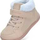 WateLves Toddler Little Kids Wide Barefoot Shoes Boys Girls Winter High Top Minimalist Sneakers Faux Fur Ankle Boots Warm Walking Shoes for Indoor Outdoor | Naturally Splay | Flexible Fit