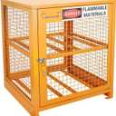 Propane Tank Storage Cabinet - 31"x30"x35" Yellow Steel Box Holds 4 Cylinders (Fits 3,5,11,20,30,33lb Tanks)
