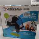 Comfort Zone 16-Inch Oscillating Wall Mount Fan Quiet 3-Speed Indoor Fan with 60 Adjustable Tilt, Pull-Chain Control & Durable Metal Grille Space-Saving Cooling for Home, Office, & Greenhouse