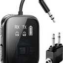 Bluetooth 5.4 Transmitter Receiver, Low-Latency for Gaming/TV/PC/Gym,2-in-1 Dual Mode for 2 Devices,Ideal for Airplane Travel, aptX Adaptive HD Audio, Wear-Resistant Ultra-Ceramic (Black)