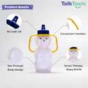 TalkTools Honey Bear Straw Cup with Handle, 7oz Soft Straw Trainer for Babies & Toddlers 4+ Months Easy-Grip, Dishwasher Safe.