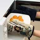 Funny Vintage Lady Cooking and Baking BBQ Kitchen Gadgets with Heat Resistant Silicone Non-Slip, This Bxxch Can Bake Oven Mitts Set of 2, Gifts for Mom Hostess Bake Lover Chef Wife Sister Colleague