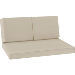 Favoyard Outdoor Loveseat Cushion Set 46 x 26 Inch Waterproof & 3-Year Fade Resistant Patio Furniture Cushions with Removable Cover, Ties and Hidden Zipper for Sofa Bench Couch Pads Set of 3, Beige