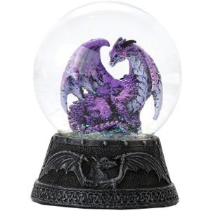 Pacific Giftware Dragon Ball Water Globe with Glitters 80mm Resin Figurine Home Decor Gift Collectible (Hoarfrost Purple)