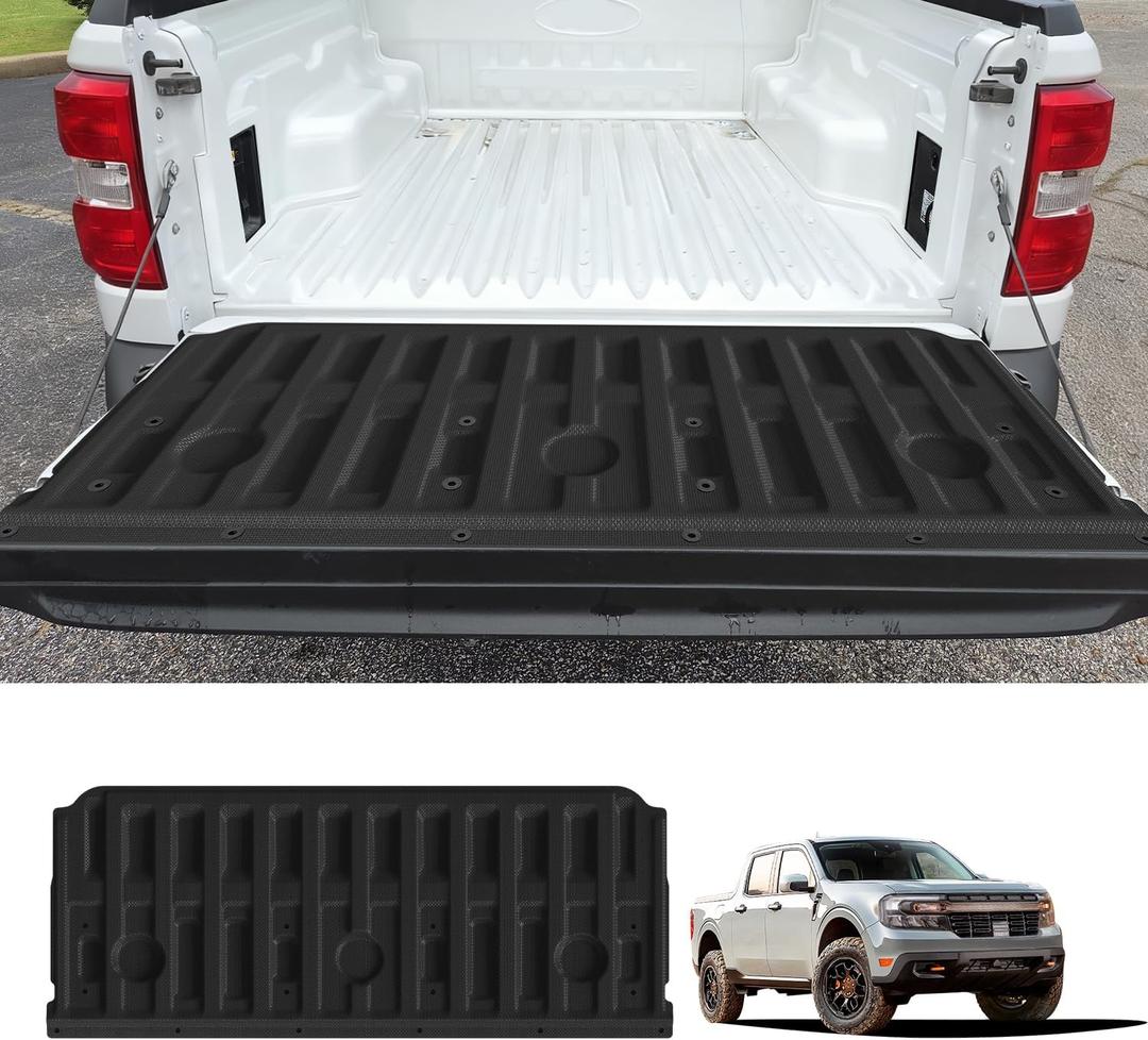 LASFIT Truck Tailgate Mat for Ford Maverick 2026 2025 2024 2023 2022 Hybrid & Gasoline Truck Bed (Not Fit Drop-in Liners) Custom Fit All Weather Protector TPE Easy-Clean Tailgate Liner,1pc Black
