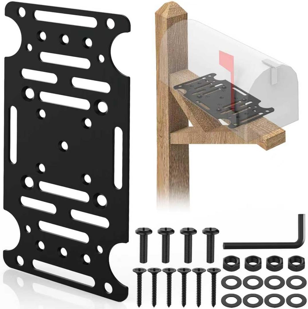Mailbox Mounting Bracket, Heavy-Duty Plate for Post Mount Mailboxes Compatible with Mail Boss, Architectural MAILBOXES, Gibraltar, hykolity, ShoppingOnBed, adoorn (Black)