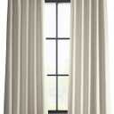 HPD Half Price Drapes Italian Faux Linen Curtains 108 Inches Long Room Darkening Curtains for Bedroom and Living Room 50 X 108, (1 Panel), Parchment Cream