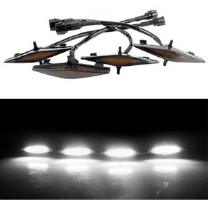 Riloer LED Grille Lights Kits Compatible with Toyota 4Runner TRD Pro/SR5/TRD Off-Road/Limited 2014-2019 4" Smoke Lens 4 PCS White