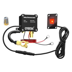 12V 250A Battery Disconnect Switch Kill Switch, KCD4, Illuminated Boat Rocker Panel Switch (16A 250VAC/20A 125VAC) for Car Truck RV, 9.84 FT Cable, to Prevent Battery Drain, in-Car Manual Cut-Off