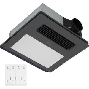Bathroom Exhaust Fan (with Lighting and Heating) 4-in-1 Ventilation System | 1800W Heating, 190 CFM Airflow, Ultra-Quiet 30 dB | Easy Install, Cutout Size: 11.2 x 11.2 in, Large