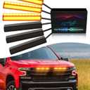 6Pcs LED Grill Lights for 2019-2024 2025 Chevrolet Silverado Raptor Grille Marker Lights Silverado 1500 2500 3500 Accessories Front Bumper Grille Trims (Yellow)