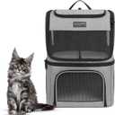 Cat Backpack Carrier for 2 Cats, Kittens or Small Dogs, Foldable & Breathable Pet Travel Bag, Cat Carrier Soft Sided & Lightweight, Holds up to 10kg, Ideal for Hiking, Camping & Picnic