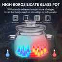 2.3L(75oz) Glass Cooking Pot with Lid,Handmade Borosilicate Glass Stockpot with Graduations - Glass Saucepan with Cover for Cooking and Serving,Anchor Hocking Glass Pot