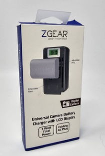 ZGEAR - Universal Camera Battery Charger W/LCD Charge Display