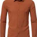 Dress Shirts for Men Stretch Slim Fit Long Sleeve Mens Dress Shirts Casual Business Muscle Fit Button Down Shirts (XXL)