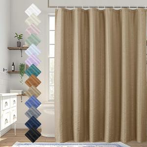 Aiyufeng Taupe Shower Curtain for Bathroom, Embossed Textured Fabric Shower Curtain for Bathroom - Soft Cloth & Hotel Spa, Machine Washable, 72X72, Taupe