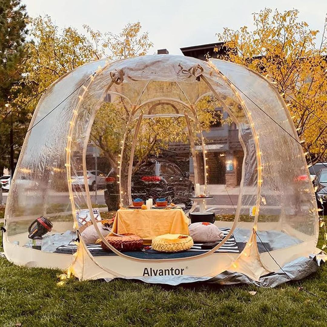 Alvantor Pop Up Bubble Tent - Large Oversize Weather Proof Pod - Cold Protection Camping Tent - Winter Tent Beige (12'x12')