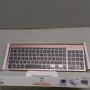 Wireless Keyboard and Mouse Ultra Slim Combo, TopMate 2.4G Silent Compact USB 2400DPI Mouse and Scissor Switch Keyboard Set with Cover, Batteries Included, for PC/Laptop/Windows/Mac - Rose Gold Black