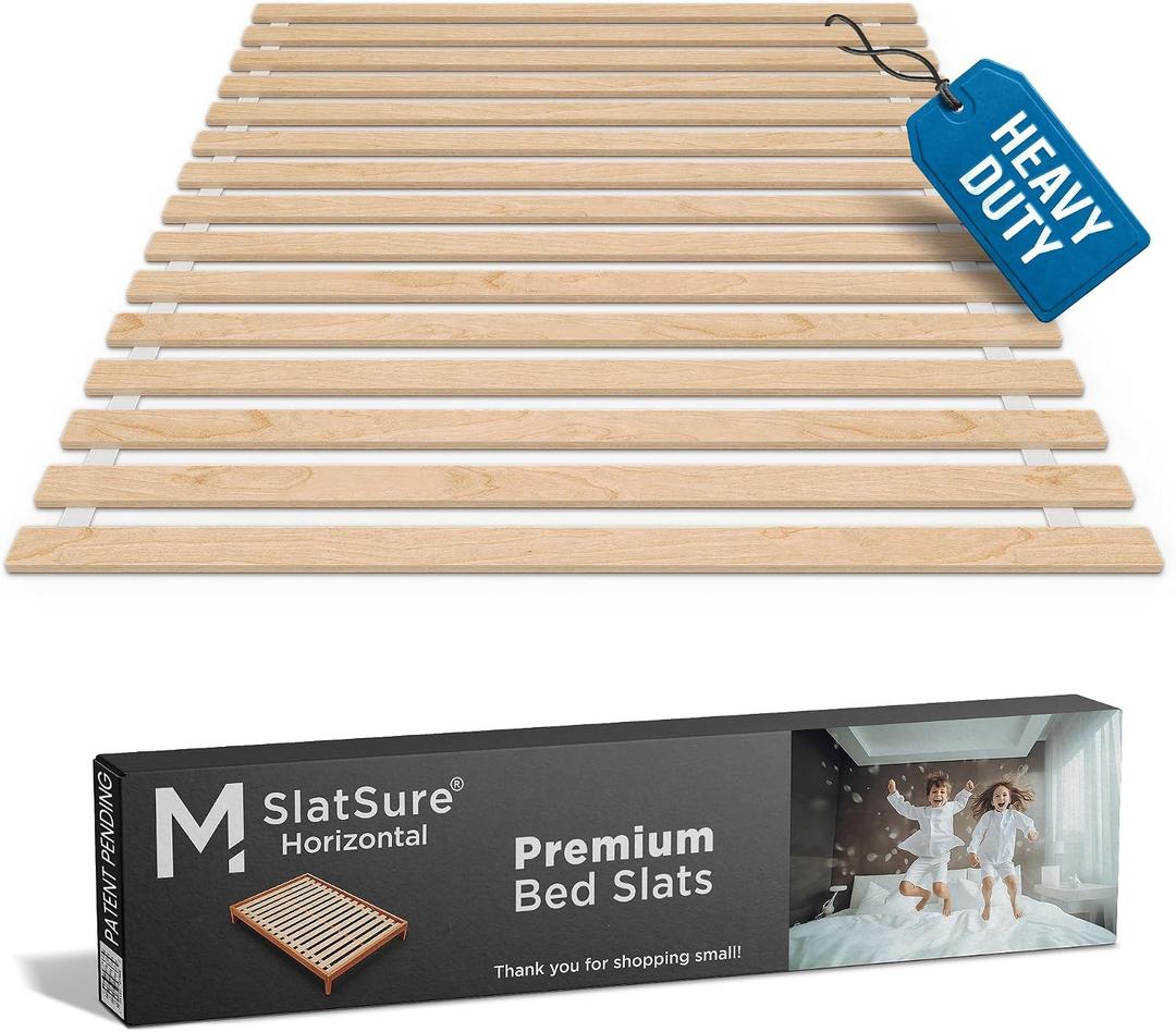Meliusly King Bed Slats 76x80 – Heavy Duty 0.6 Inch Thick Replacement Wood Slats for King Size Bed Frame, Slatted Bed Base with Under 2.5 Inch Spacing, Wooden Mattress Support Slats for Platform Bed