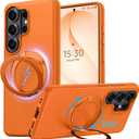 Oterkin for Samsung Galaxy S26 Ultra Case with 360 Spin Magnetic Stand [Fit for MagSafe] [Non-Slip] [15FT-Shockproof] Slim Protective Case for Galaxy S26 Ultra Men/Women, Orange