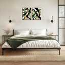 Yolbcdr Framed Wall Art Abstract Canvas Wall Art Set of 2 Black Gold and Green Decor Pictures Modern Print Artwork for Bedroom Living Room Office 16x24 inch Framed