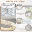 Flashing God W24 Crystal Chandelier LED Round Flush Mount Ceiling Light Fixture Modern Hanging Pendant Lighting Ring Chandeliers for Dining Room Kitchen Island Hallway