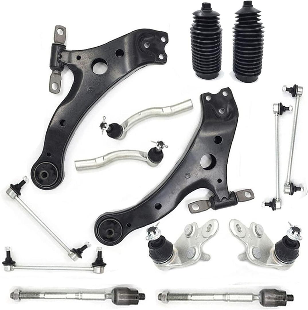 LABLT 14pc Front Lower Control Arm Tie Rods Replacement for 2007 2008 2009 2010 2011 Toyota Camry RK620334 SRK620334 RK620333 SRK620333 GES80603 MES80603 MES80602