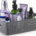 NETANY Plastic Storage Baskets - Pack of 7 , Gray, Durable, Easy to Use, Flexible, Multi-Purpose, Ideal for Closets, Cabinets, Shelves, Countertops