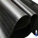 Heavy Duty Coin-Grip Rubber Flooring Roll 4x6 FT, Multi-Purpose Waterproof Anti-Slip Floor Mat, Easy to Clean Under Equipment, Mats for Garage, Gym, Stable, Basement, Kennel