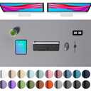 Aothia Faux Leather Desk Mat – Large Mouse Pad, Non-Slip PU Leather Blotter, Waterproof Writing Surface for Office and Home (Light Grey, 47.2" x 23.6")