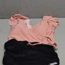 Blooming Jelly Women's Tummy Control Swimsuits Slimming One Piece Bathing Suit Ruffle Wrap V Neck Swimwear (XX-Large, Pink and Black)