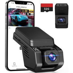 Dash Cam Front and Inside, 2.5K+1080P Dual Camera for Cars, Hidden Car Camera Front and Interior with Super Night Vision, 4 IR LEDs, G-Sensor, 24H Parking Mode, Loop Recording, 32GB Card Included (Black) Dash Cam Front and Inside, 2.5K+1080P Dual Camera for Cars, Hidden Car Camera Front and Interior with Super Night Vision, 4 IR LEDs, G-Sensor, 24H Parking Mode, Loop Recording, 32GB Card Included (Black)