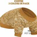 2 x Dog Sweater, Dog Sweaters for Small Dogs, 2, 3 Pack Warm Soft Pet Clothes for Puppy, Medium Large Cat, Dogs Girl or Boy, Dog Shirt for Winter Christmas (Red+Green+Coffee, Small)