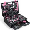 Tool Set- 412 Piece Home Repair/Auto Tool Kit, Storage Organizer with Drawers, Toolbox Storage Case for Women & Men, Perfect for Homeowner, Diyer, Handyman, DIY (Pink)