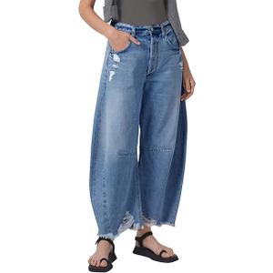 LONGBIDA Women's Mid Rise Barrel Jeans-Vintage Wide Leg Cropped Denim Pants,Y2K Baggy Boyfriend Style
 10
