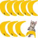 8 Pack Catnip Toys Yellow Banana Catnip Chew Toy Banana Cat Pillow Interactive Toy Kitten Banana Stuffed Catnip for Cat Kitten Paw Chew Biting Scrub Toy